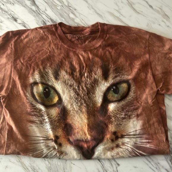 The Mountain Other - The Mountain VTG Cat Face T-shirt Tie Dye Whiskers Unisex size small